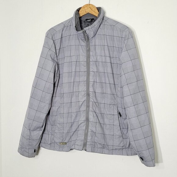 Black Mountain Jackets & Blazers - Black Mountain | Plaid Lightweight Hiking Jacket Gray Purple XXL